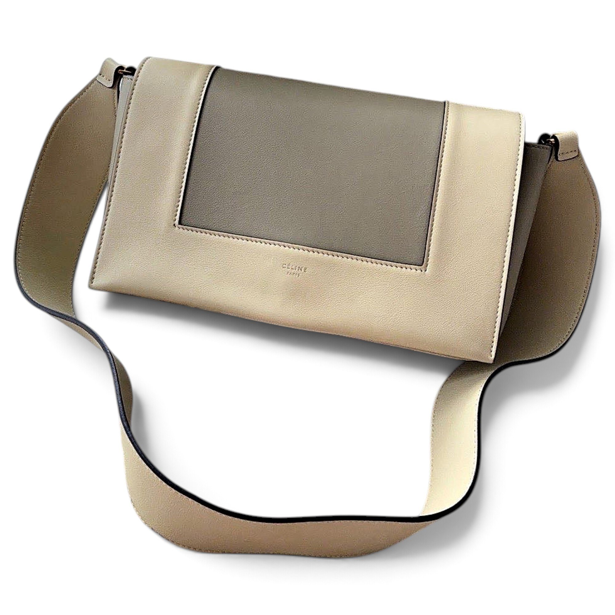 Frame leather handbag