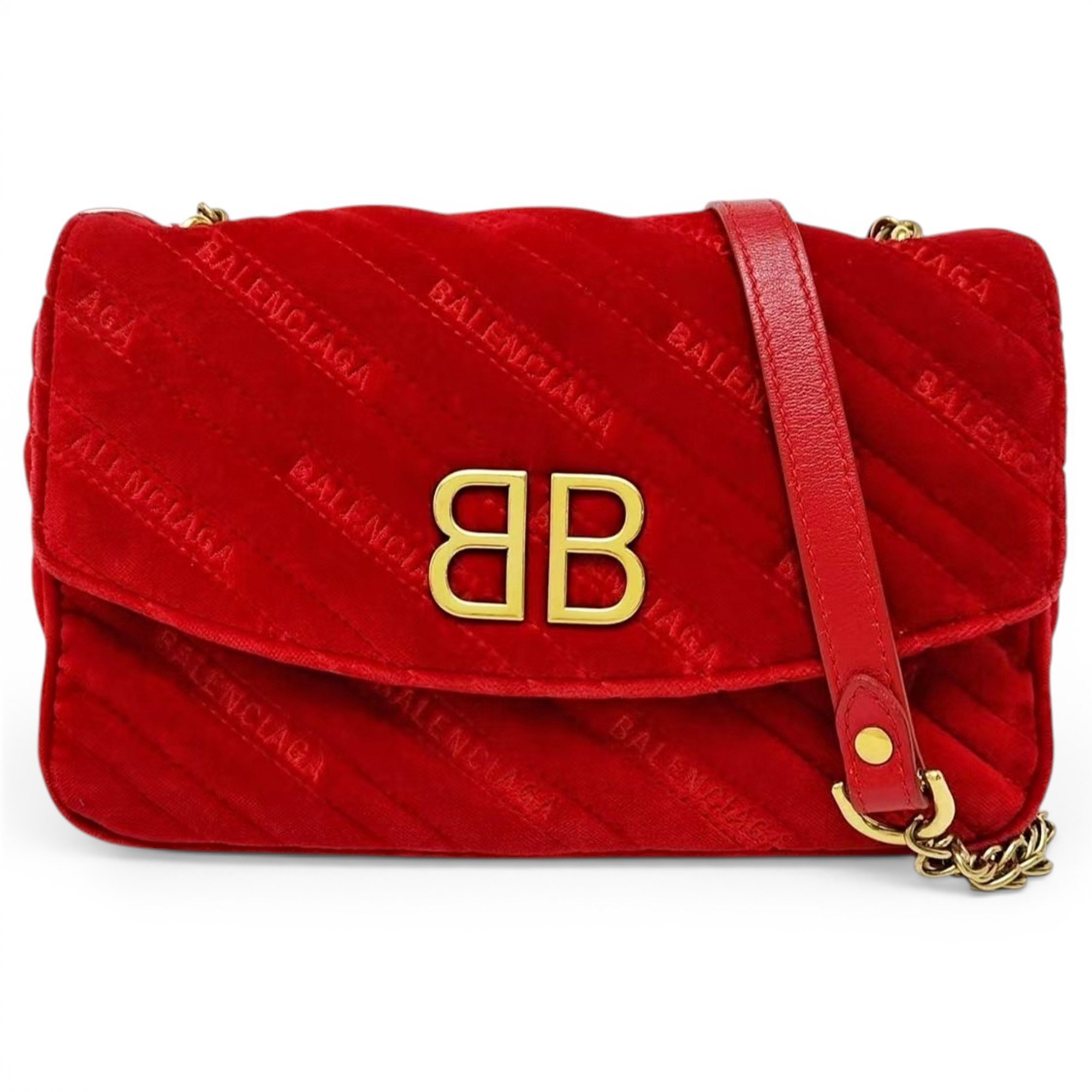 BB chain velvet handbag