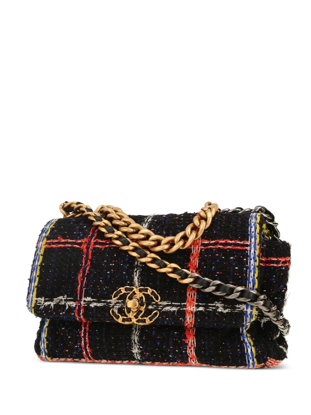 2020 19 tweed-chain shoulder bag