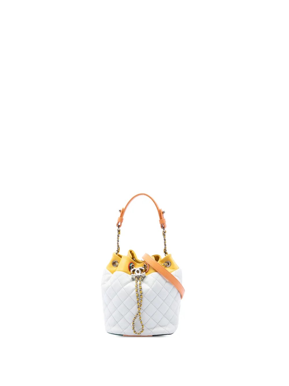 2016-2017 Paris Cuba CC Quilted Lambskin Chain Bucket Bag satchel