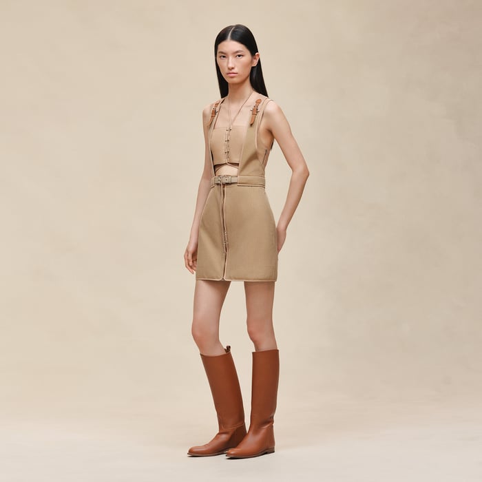 Beige Praline Overall Skirt