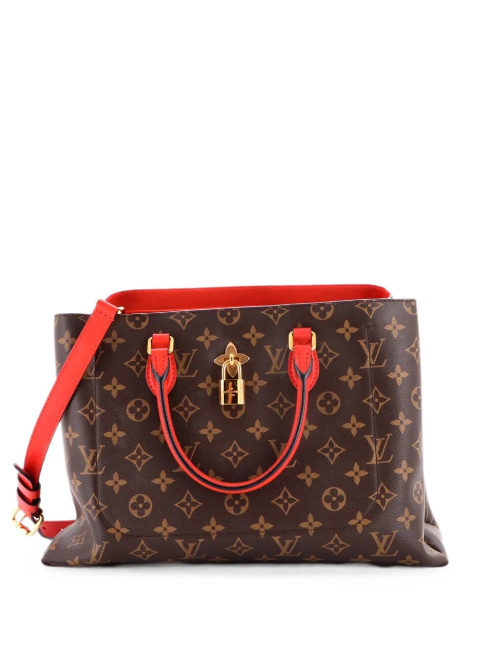 Flower Monogram Canvas with Leather tote bag
