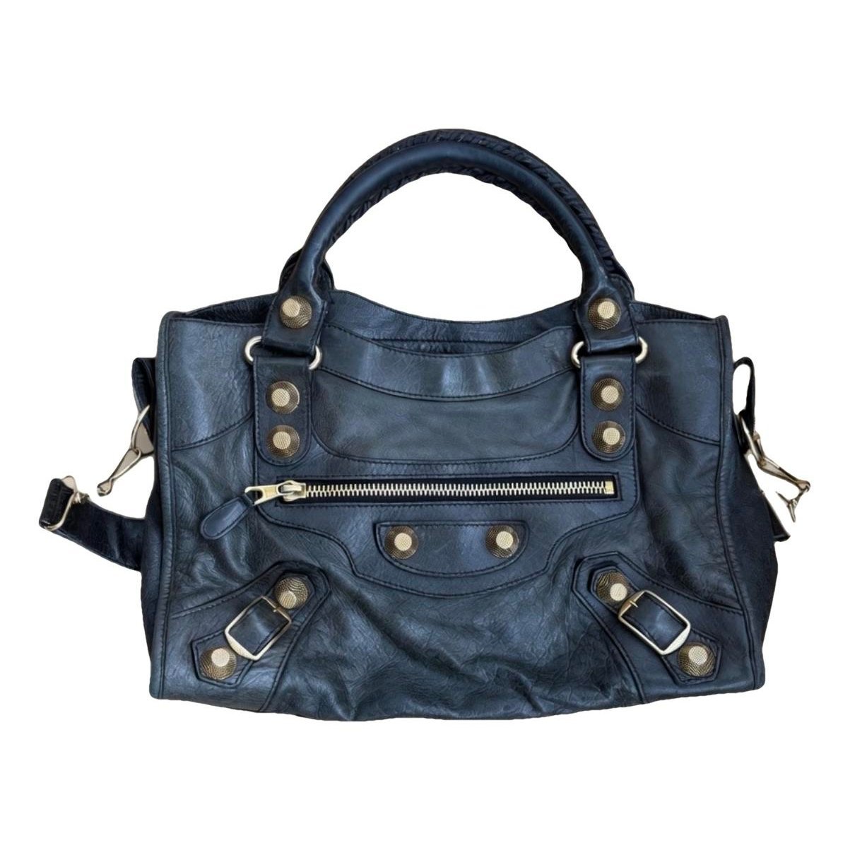 City leather handbag