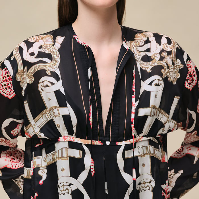 Noir "Ferronnerie Remix" Knotted Collar Dress