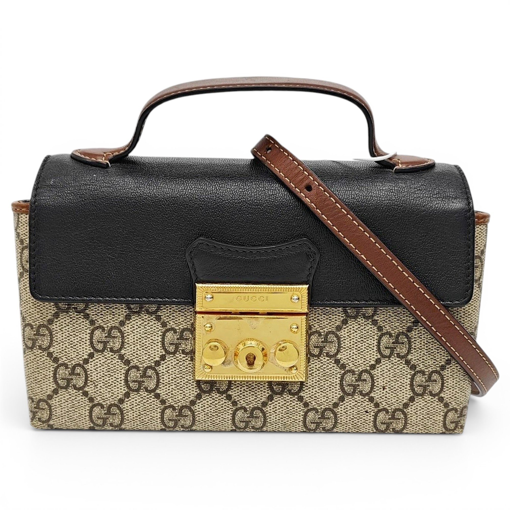Padlock leather handbag