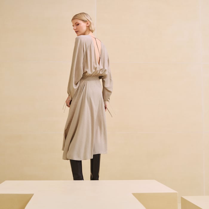 Beige Glaise "Losanges Sur Jacquard" Dress