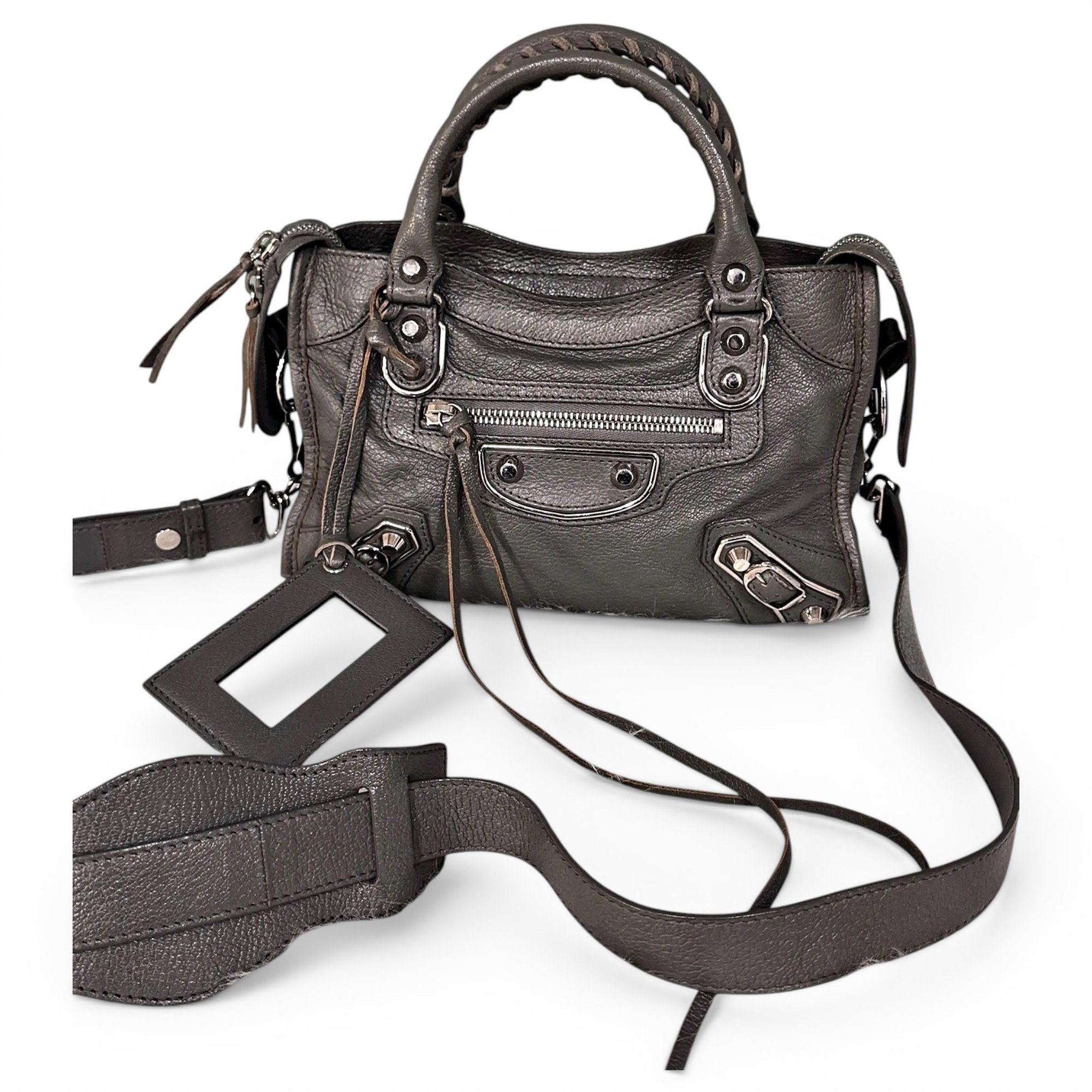 City leather handbag