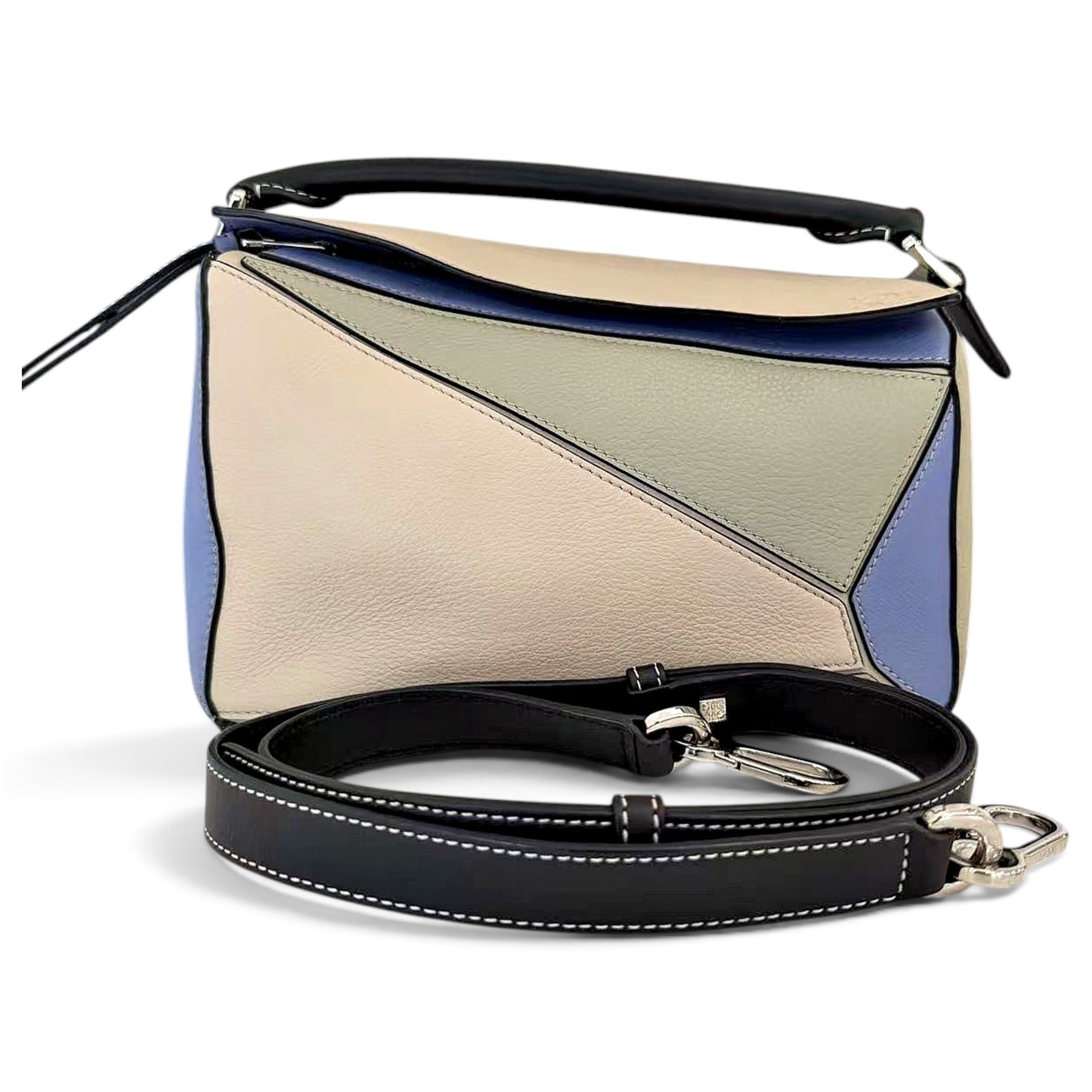 Puzzle leather handbag