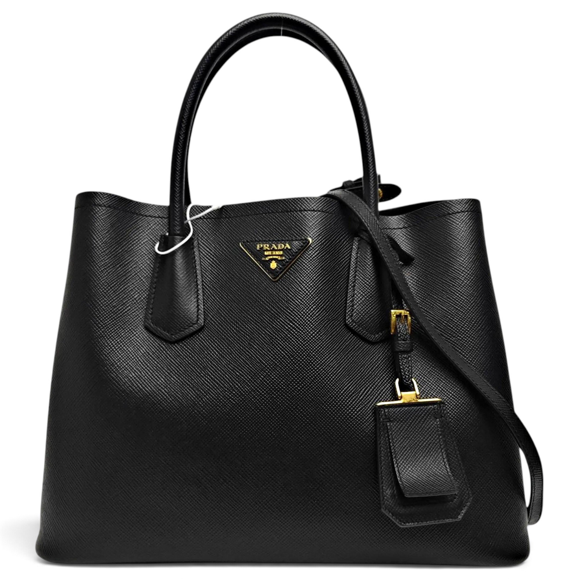 Double leather handbag