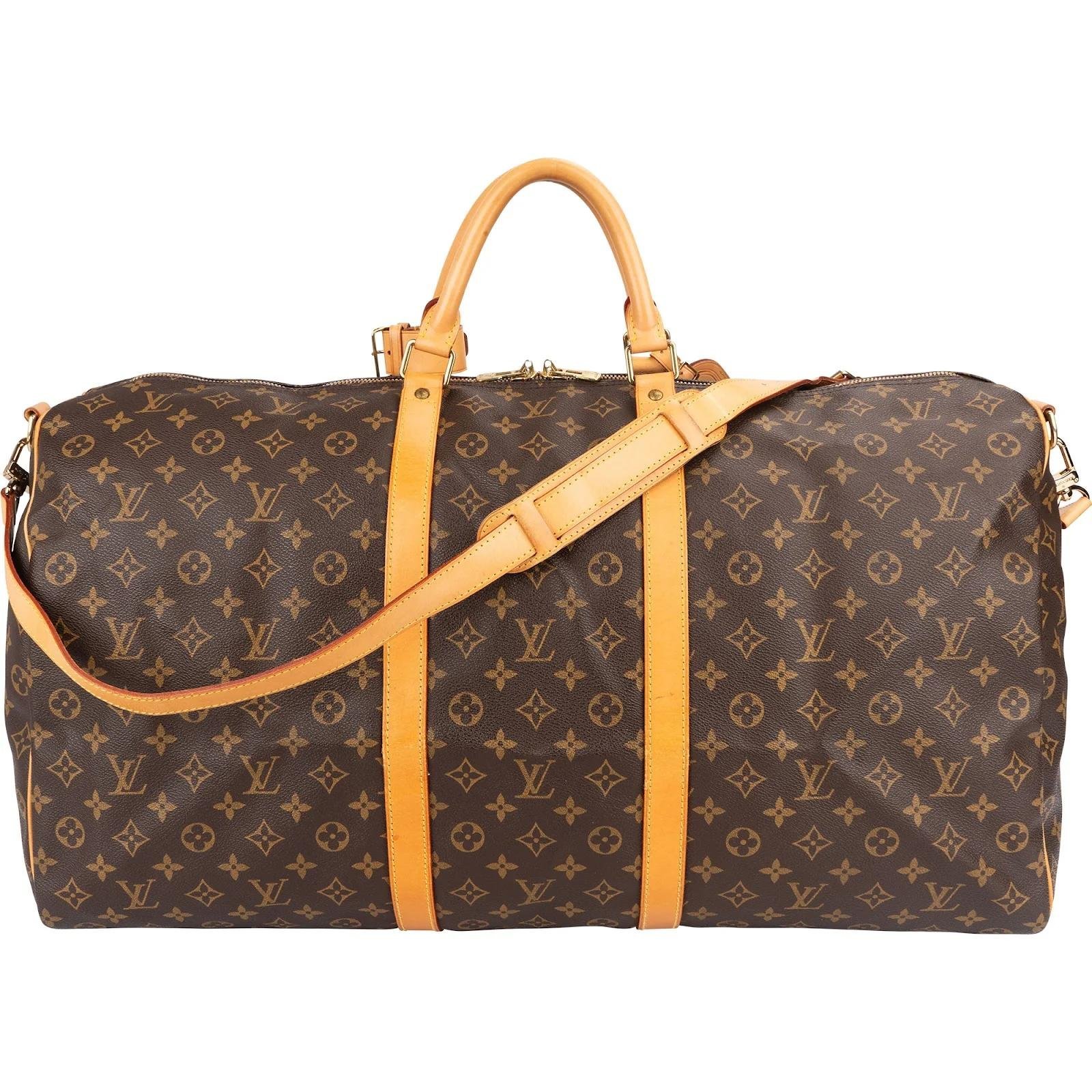 Louis Vuitton Keepall leather travel bag