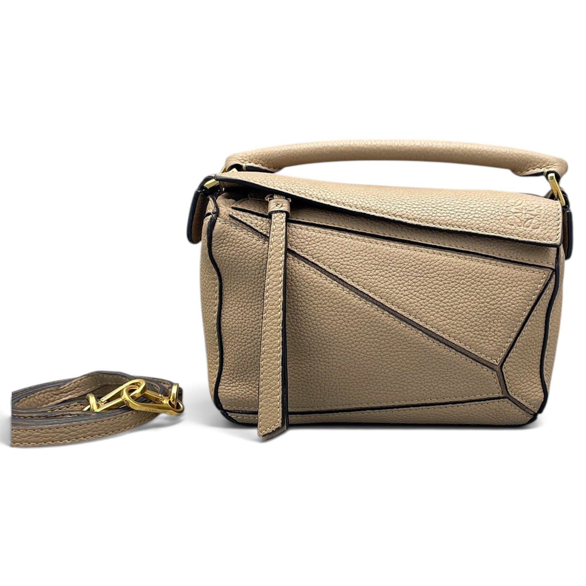 Puzzle leather handbag