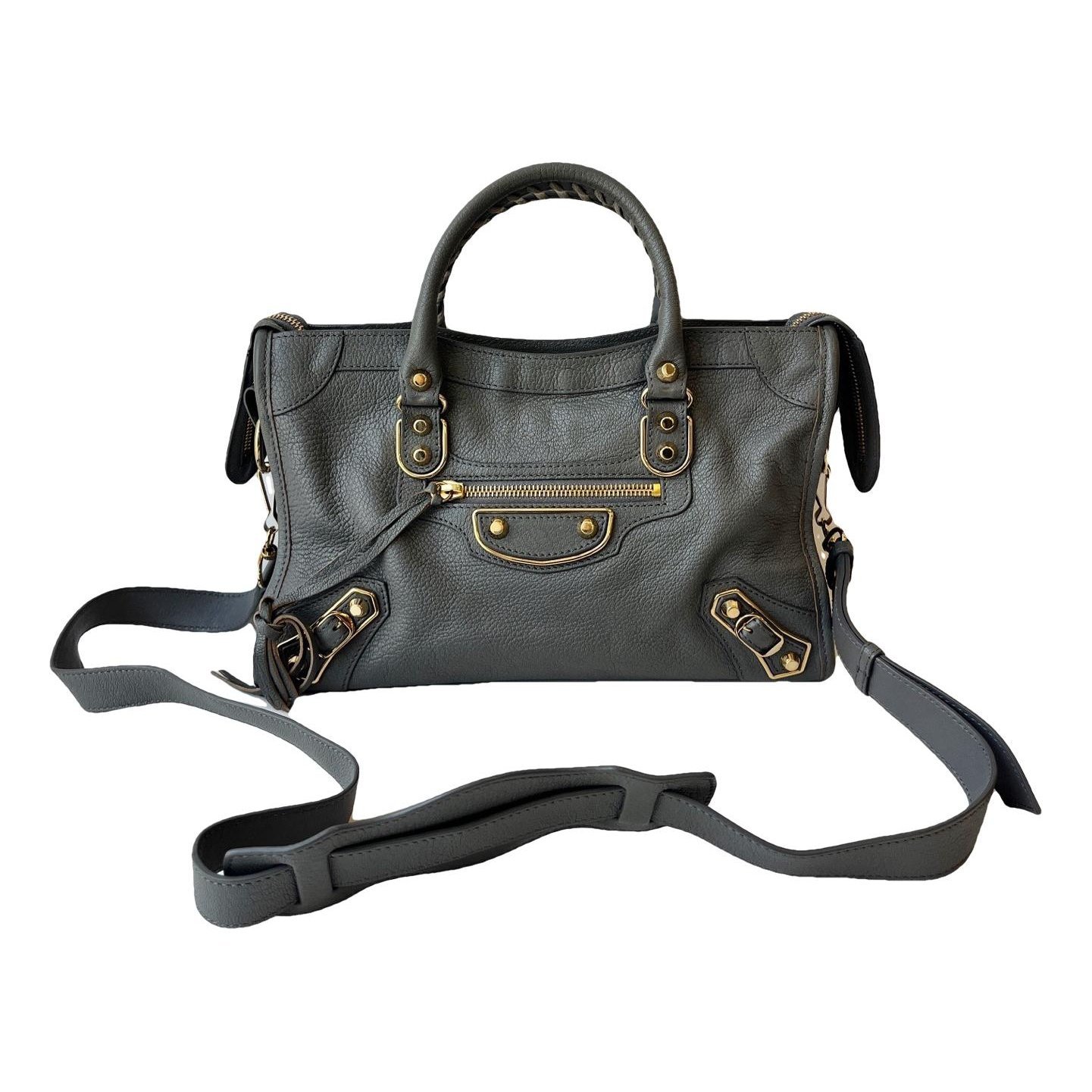 City leather handbag