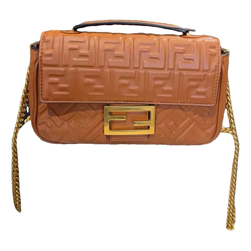 Baguette Chain Midi leather crossbody bag