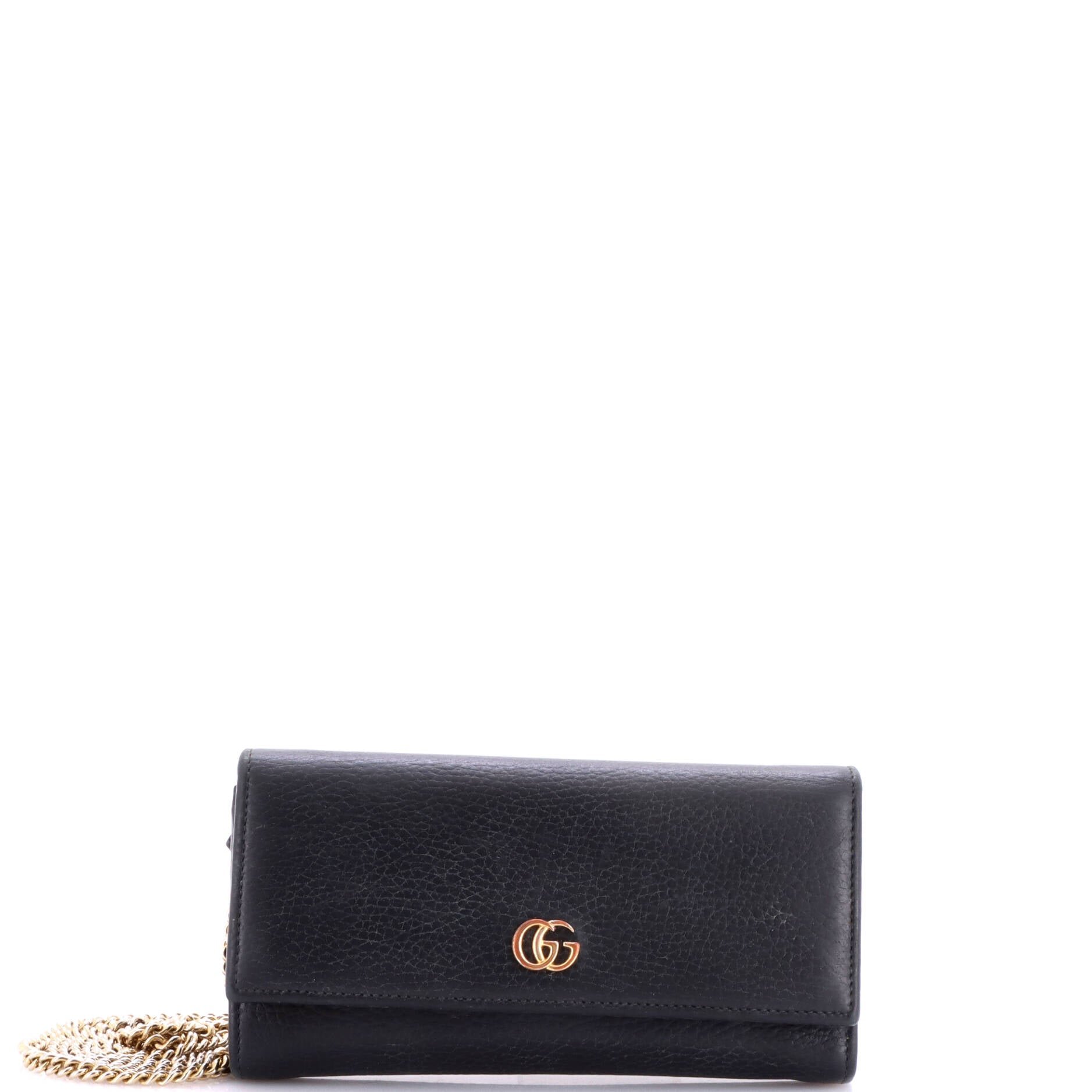 Petite GG Marmont Chain Wallet Leather