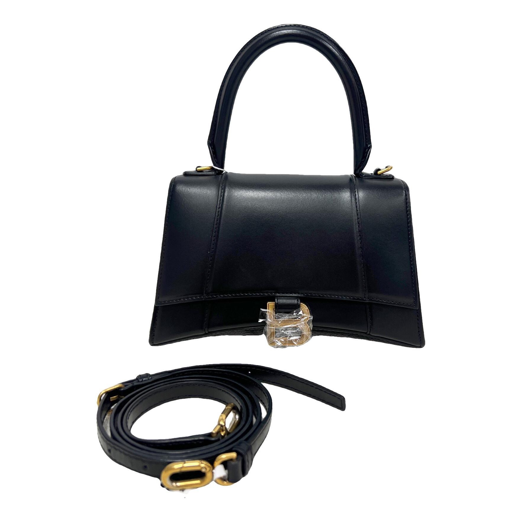 Hourglass leather handbag