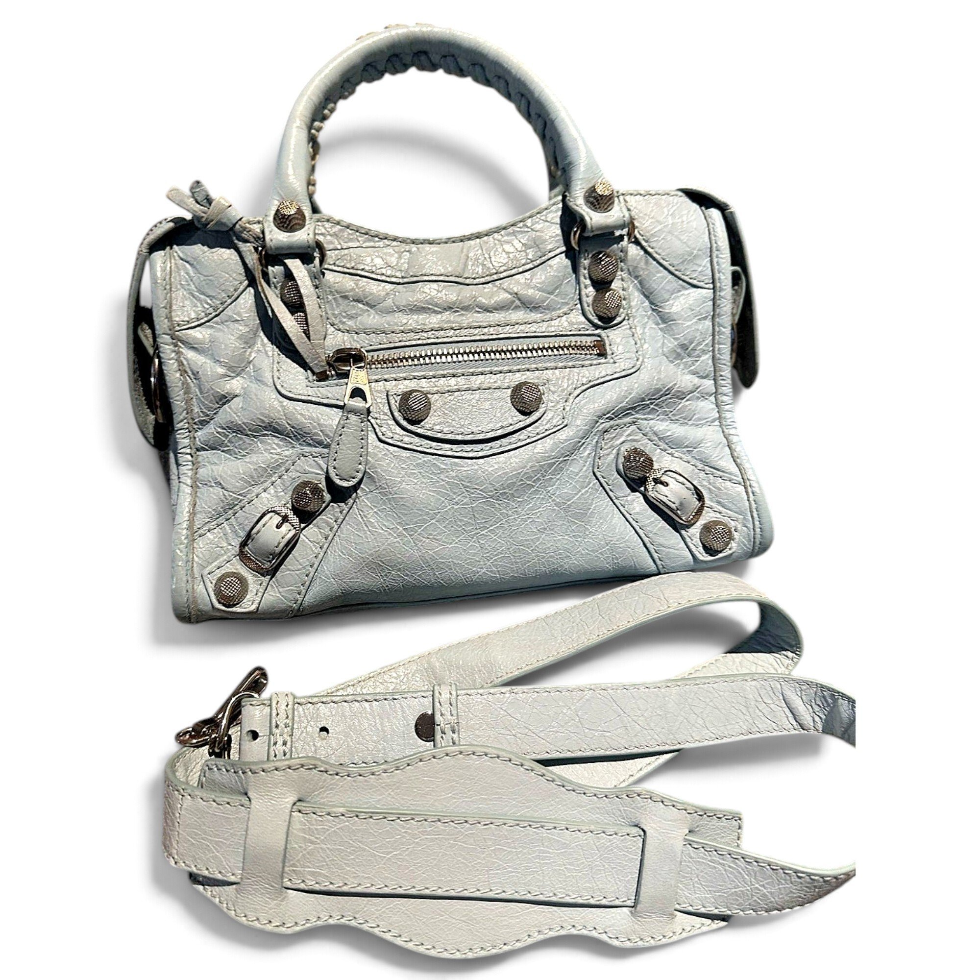 City leather handbag