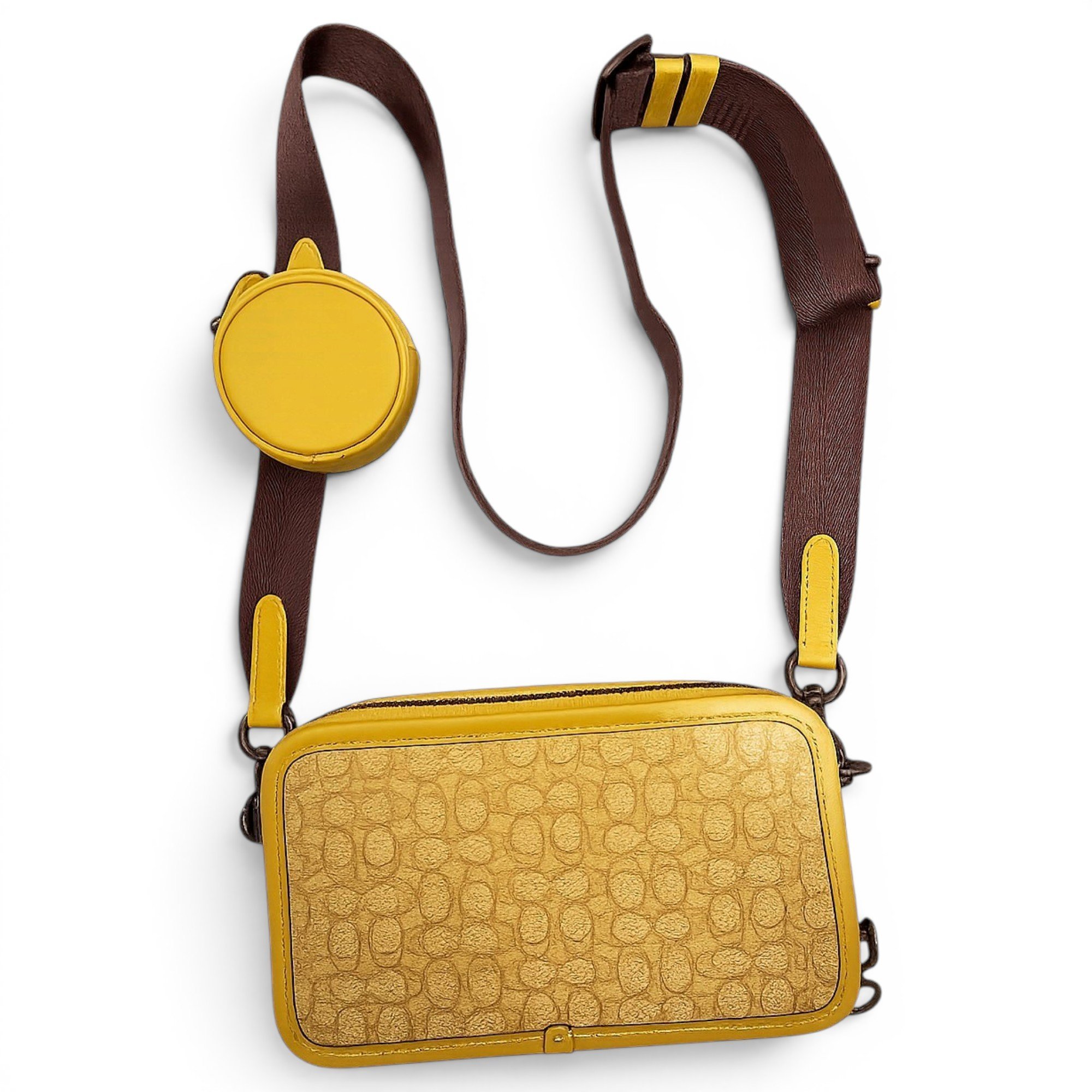 Canvas Courier Crossbody patent leather crossbody bag