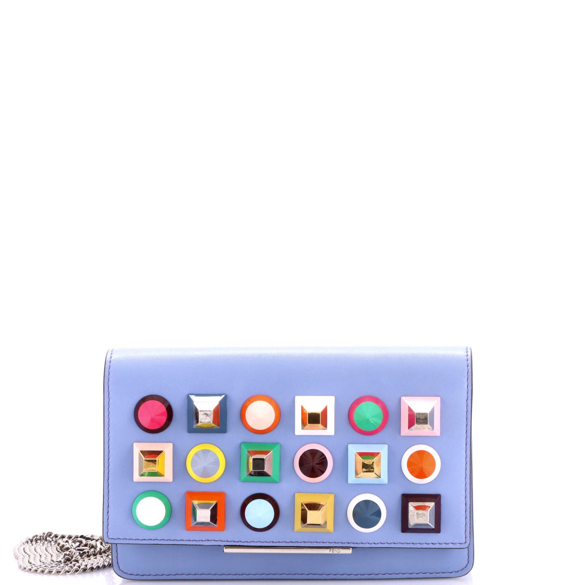 Tube Wallet On Chain Studded Leather