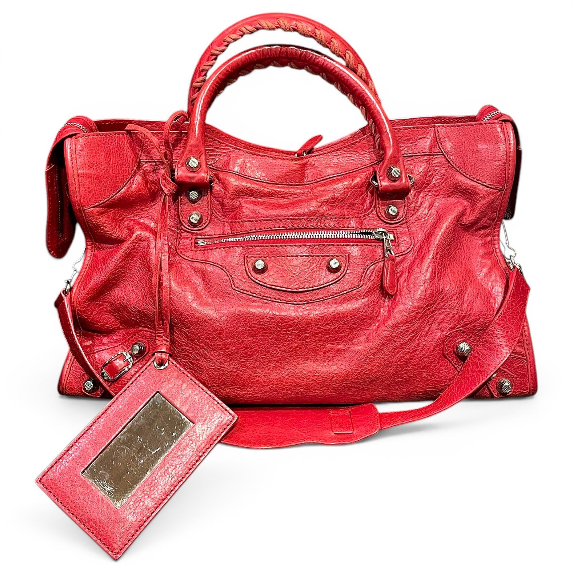 City leather handbag