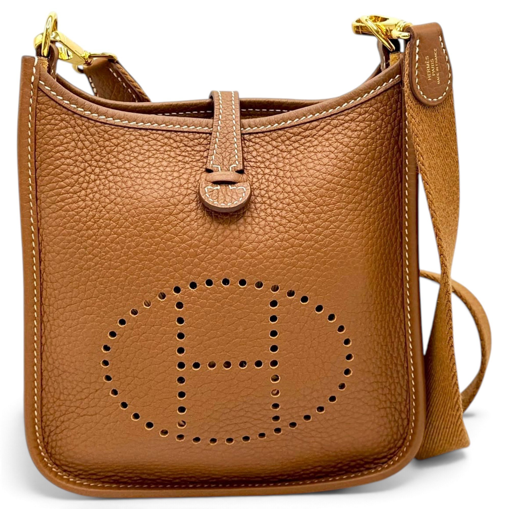 Hermes Evelyne Handbag Caramel Togo Leather 2023