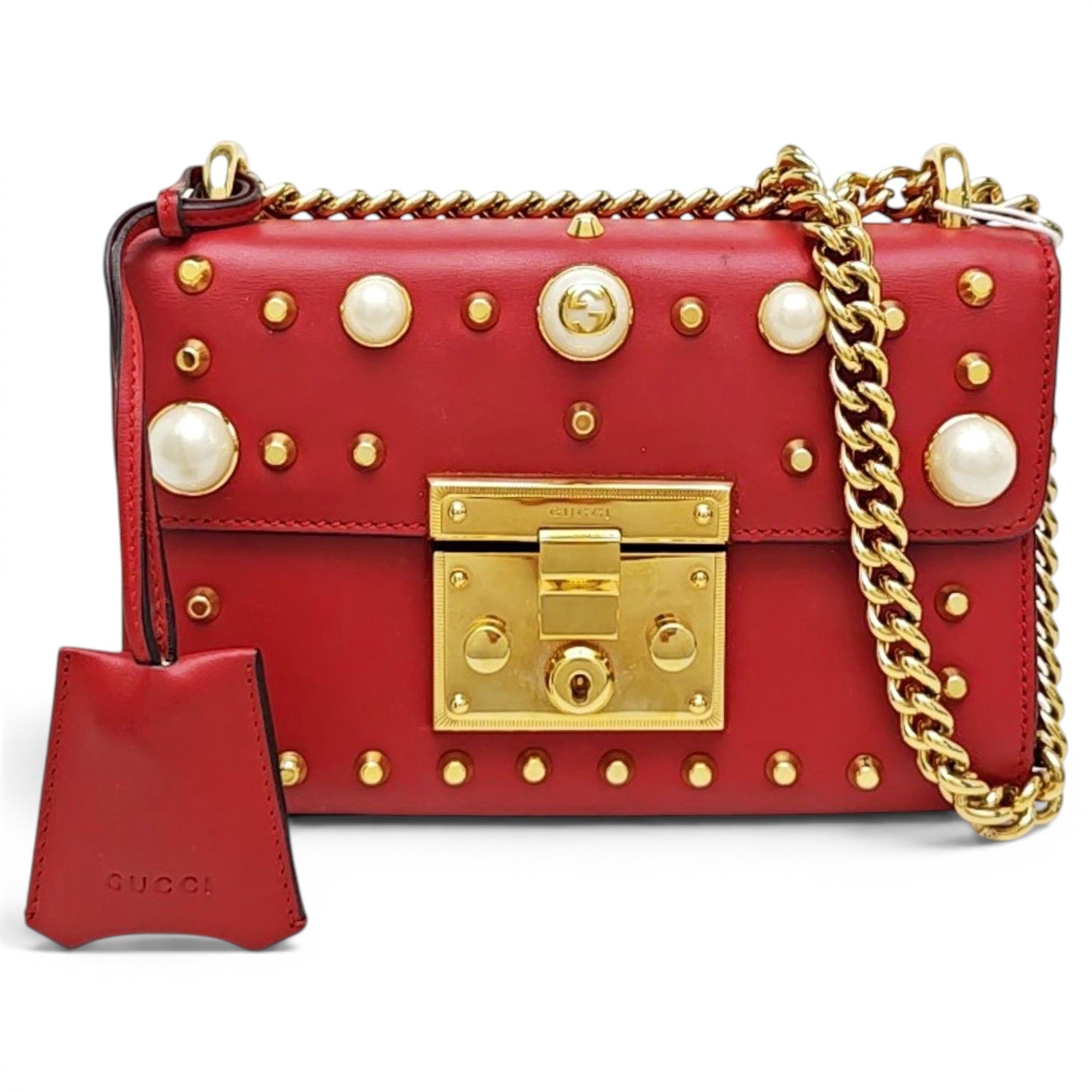 Padlock leather crossbody bag