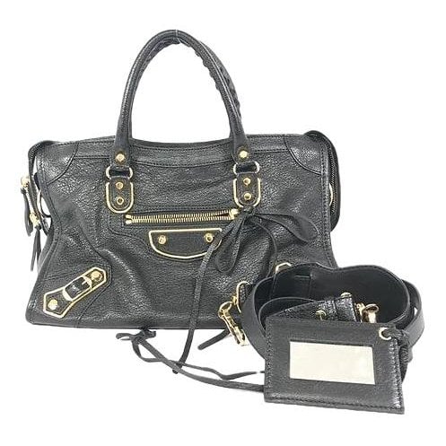 City leather handbag