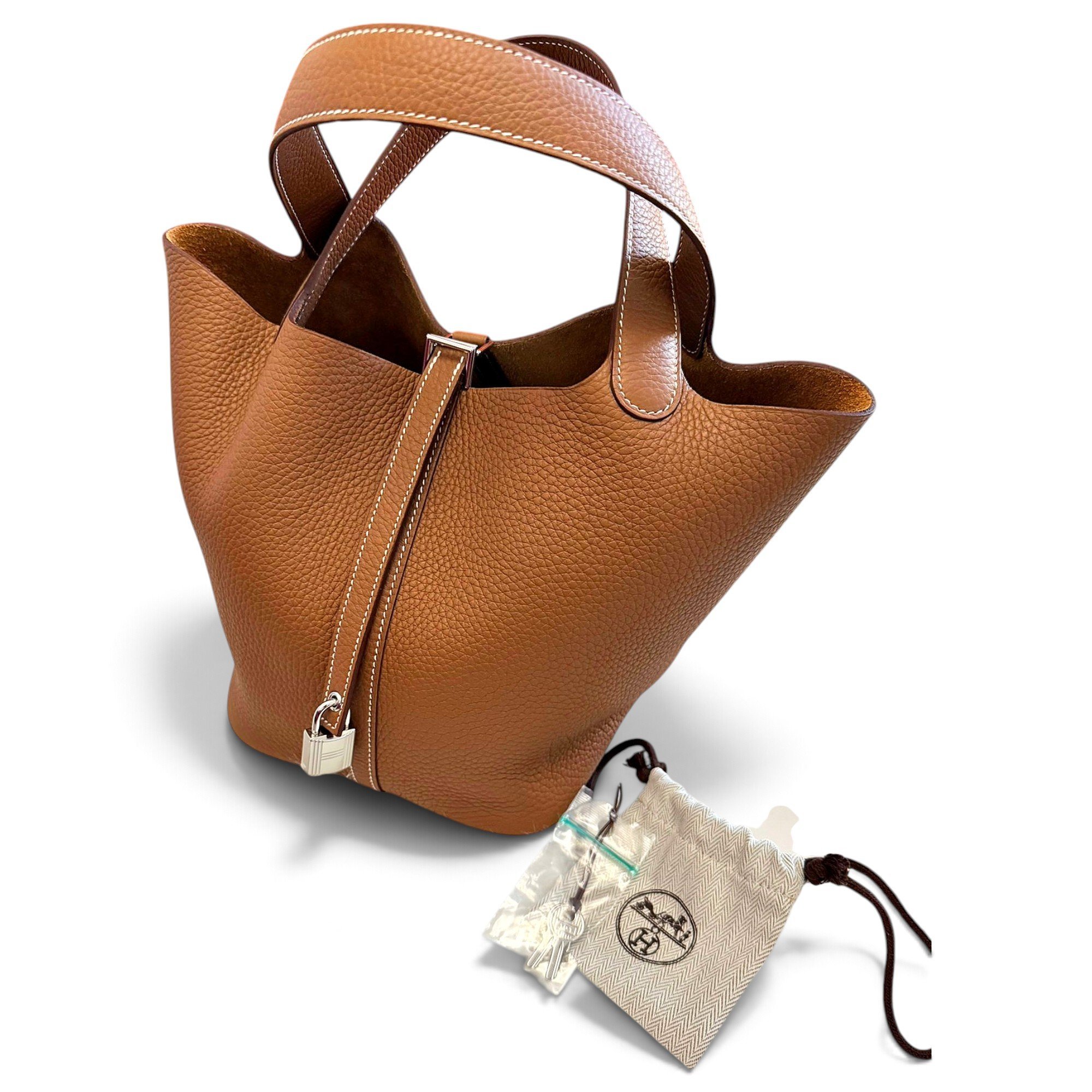 Picotin leather tote