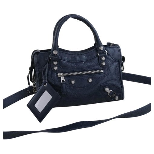 City leather handbag
