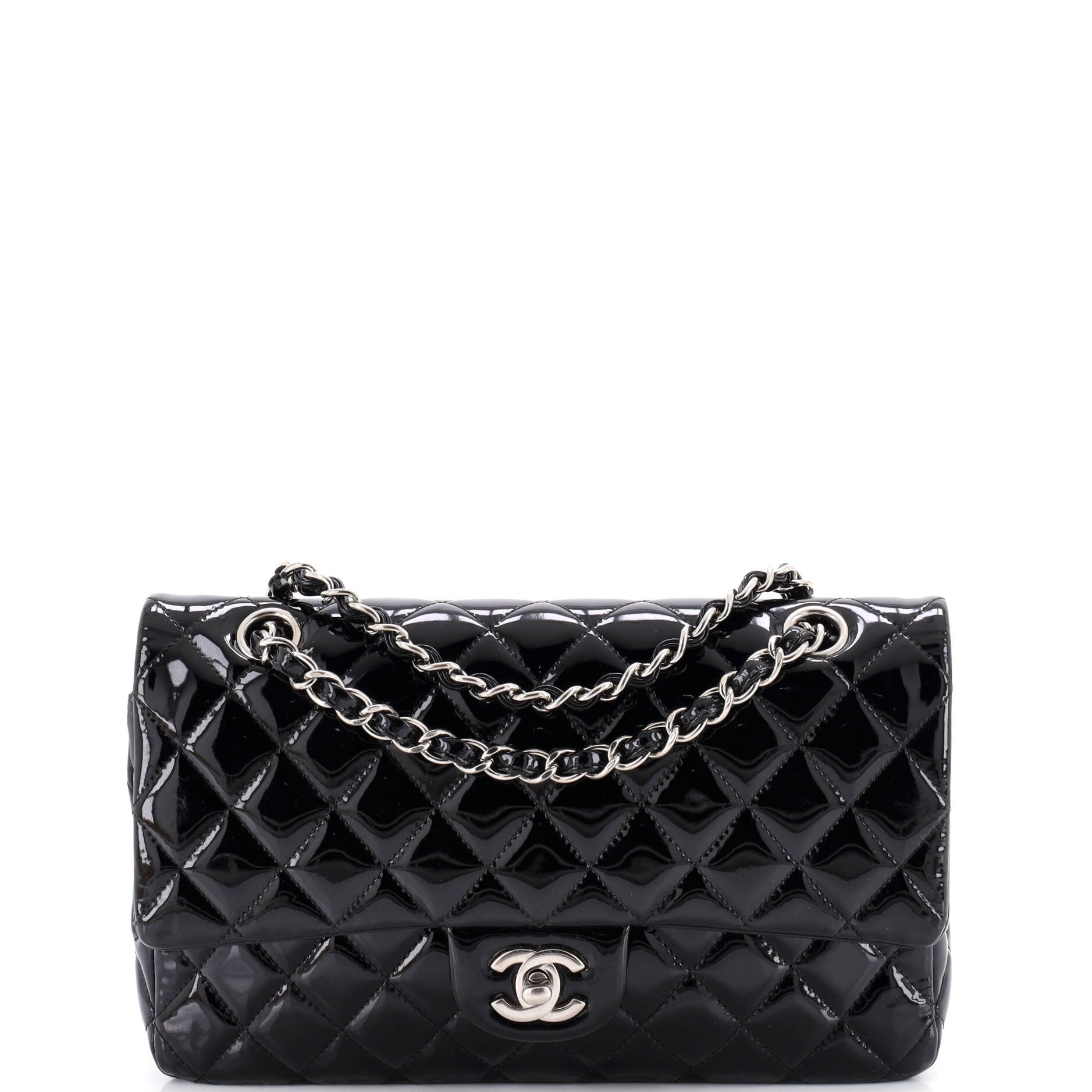 Classic Double Flap Bag Quilted Patent Medium
