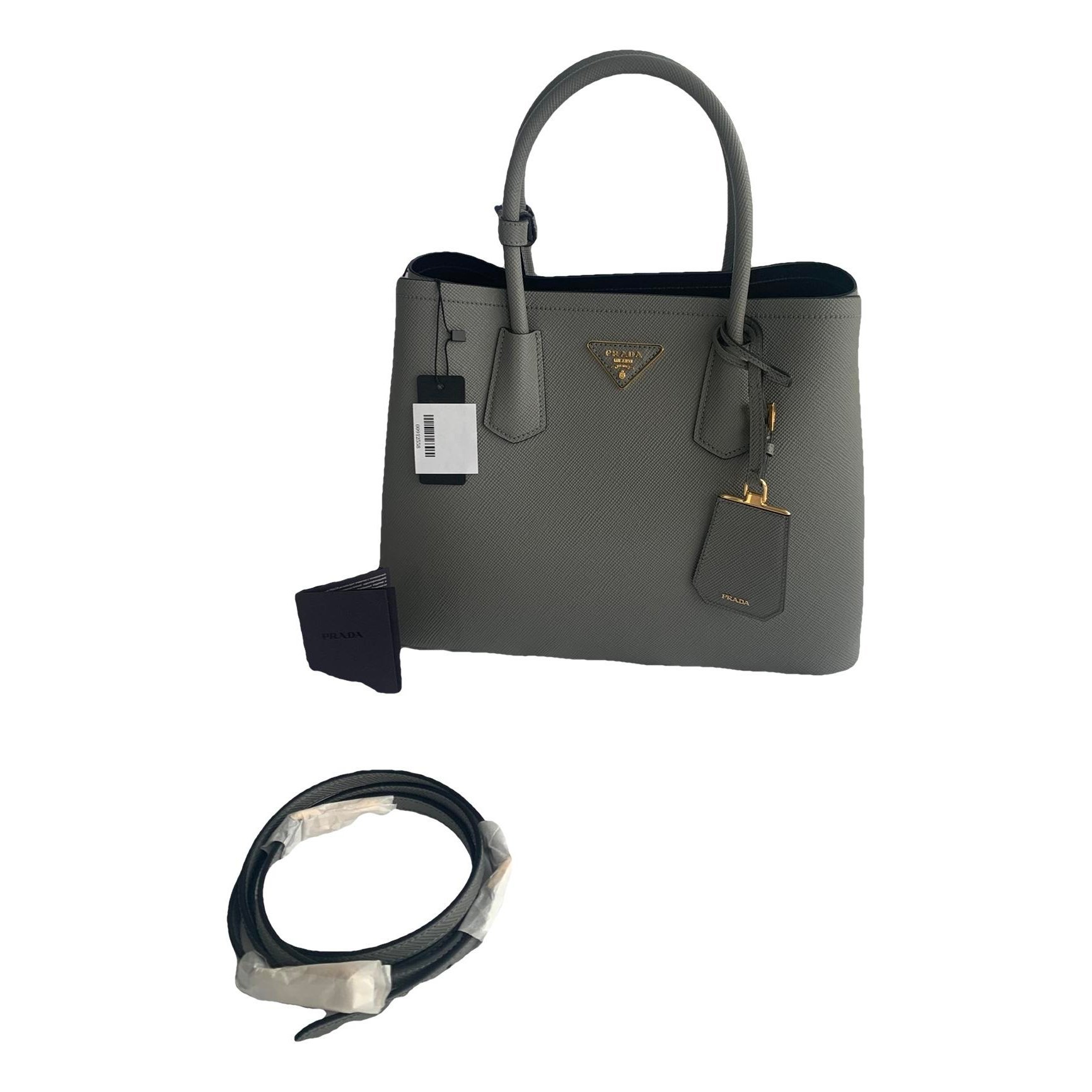 Double leather handbag