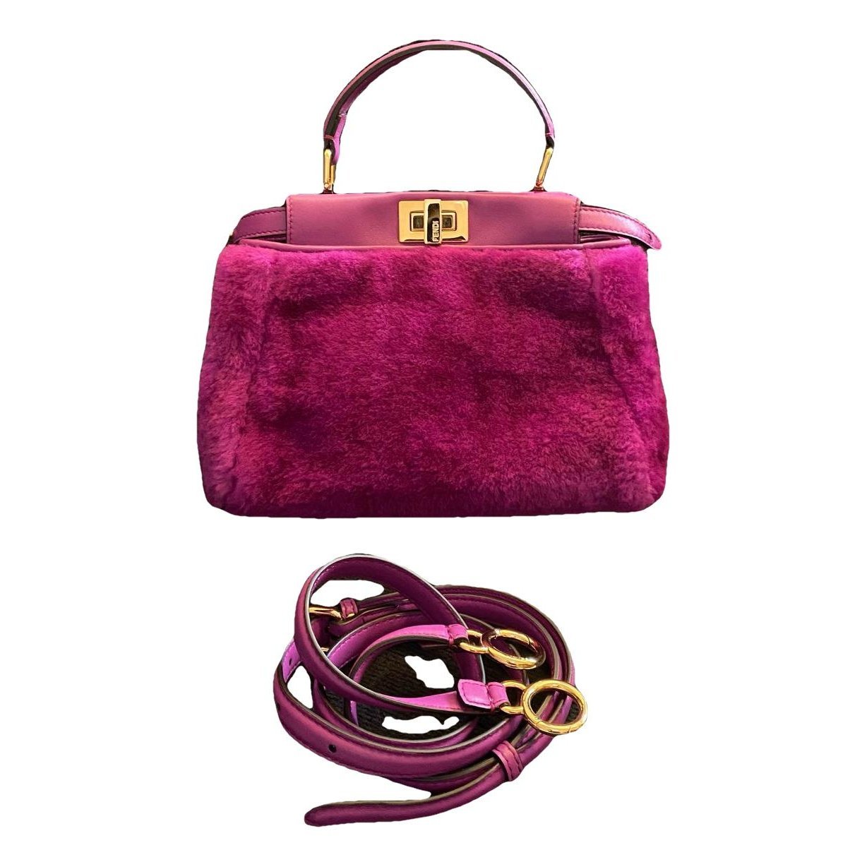 Peekaboo faux fur handbag