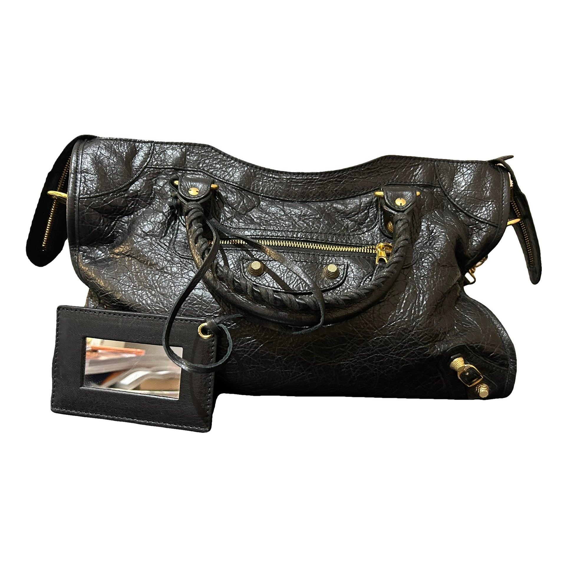 City leather handbag