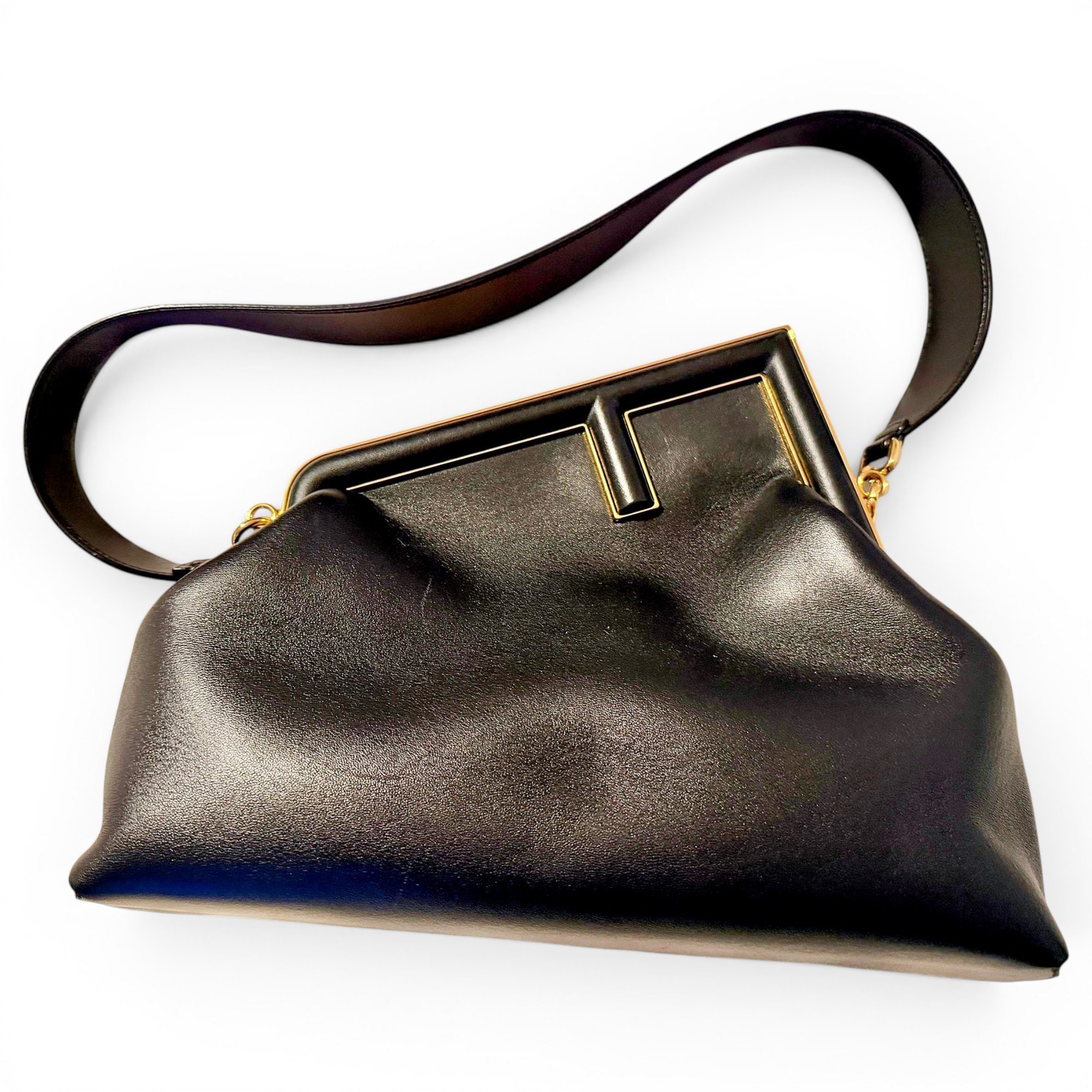 First leather handbag