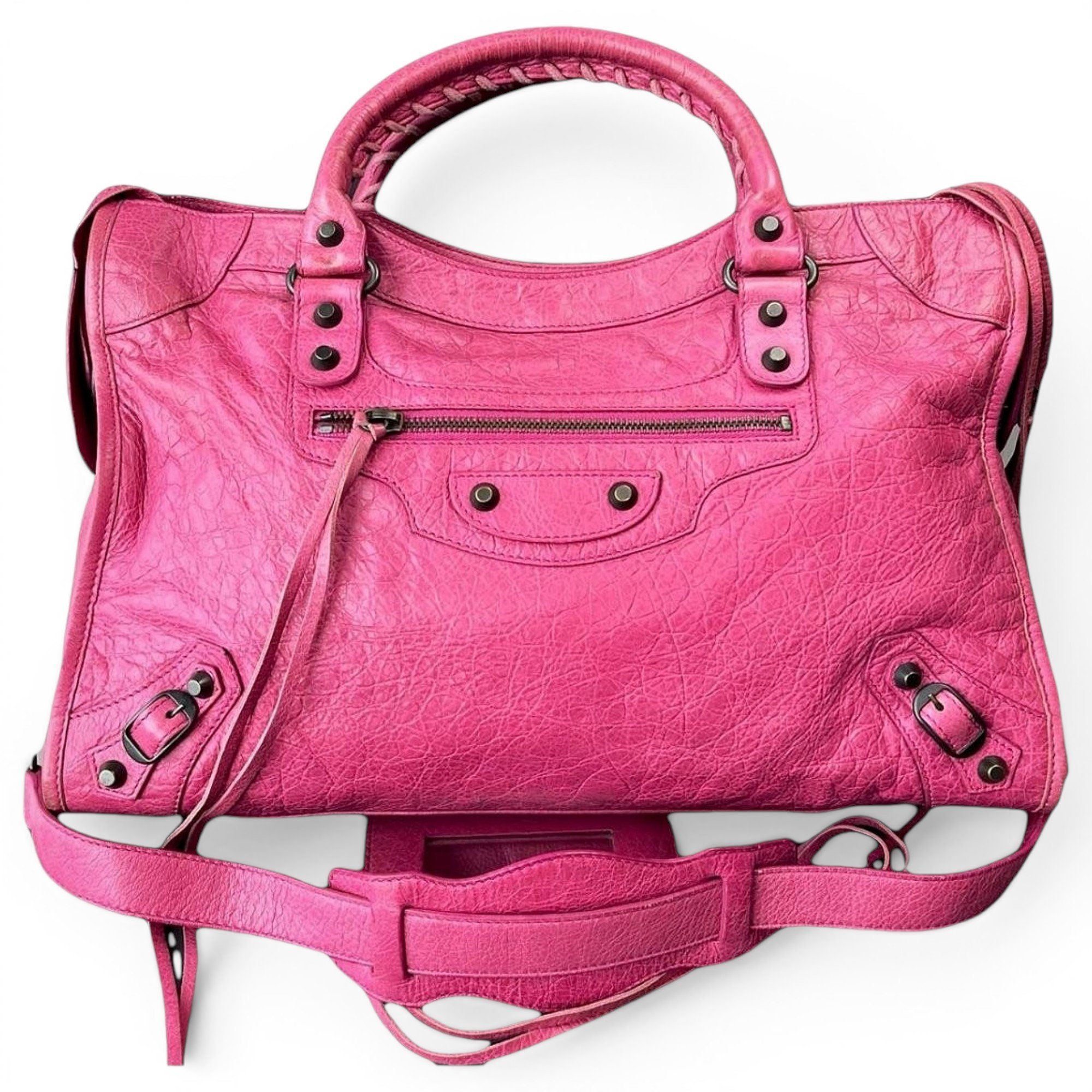 City leather handbag