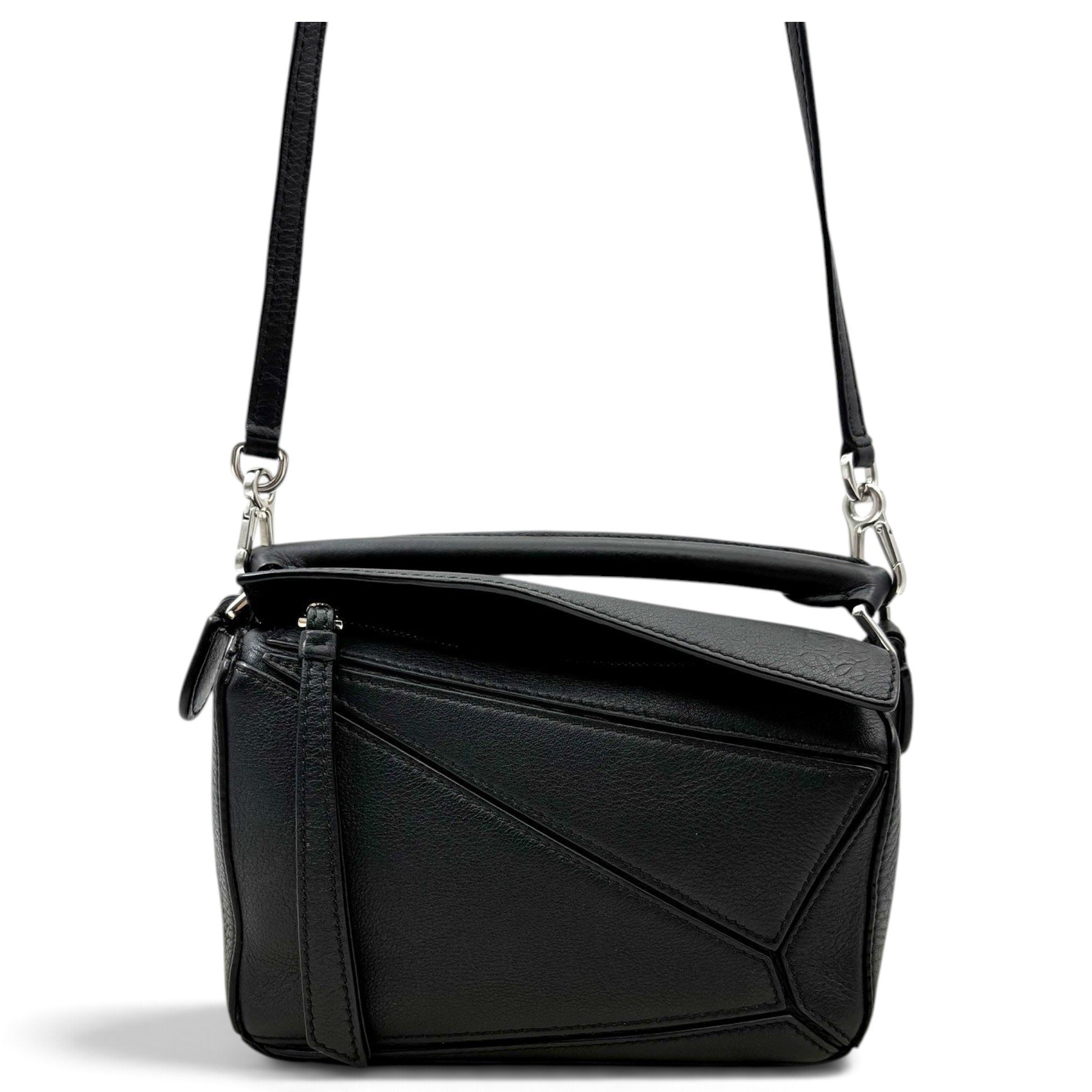 Puzzle leather handbag