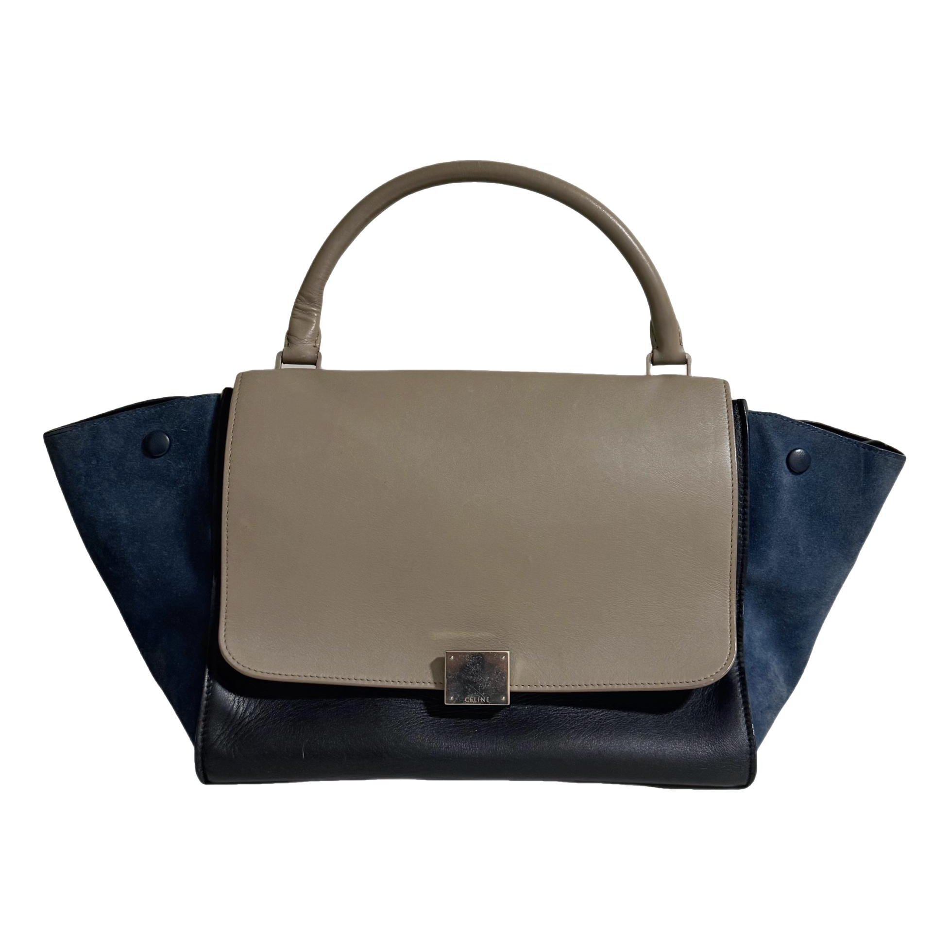 Trapèze leather handbag