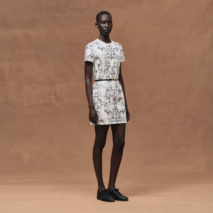 Blanc "Ferronnerie Remix" Straight Dress