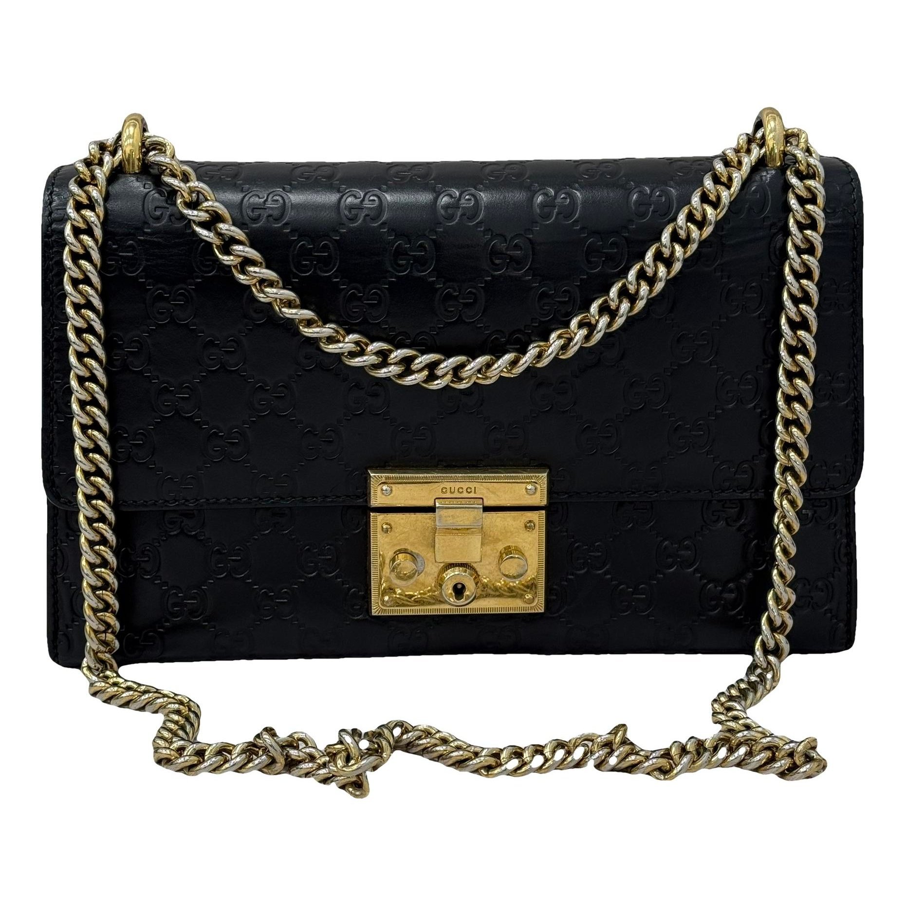 Padlock leather handbag