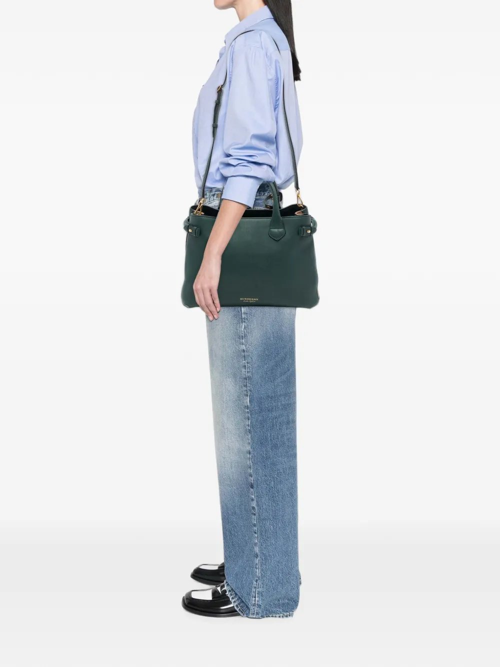 2000-2017 Medium Leather and House Check Banner satchel