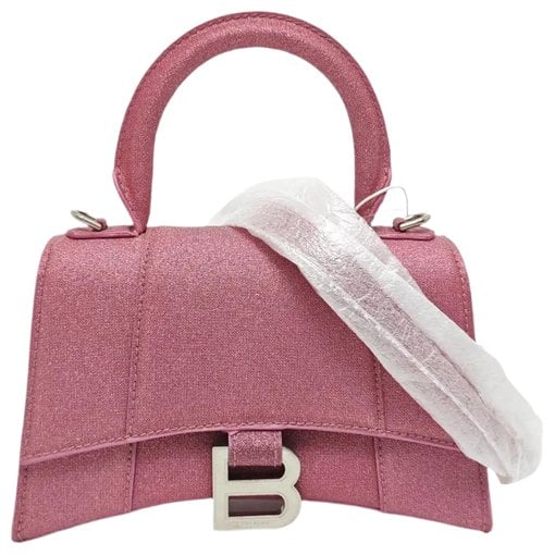 Hourglass leather handbag