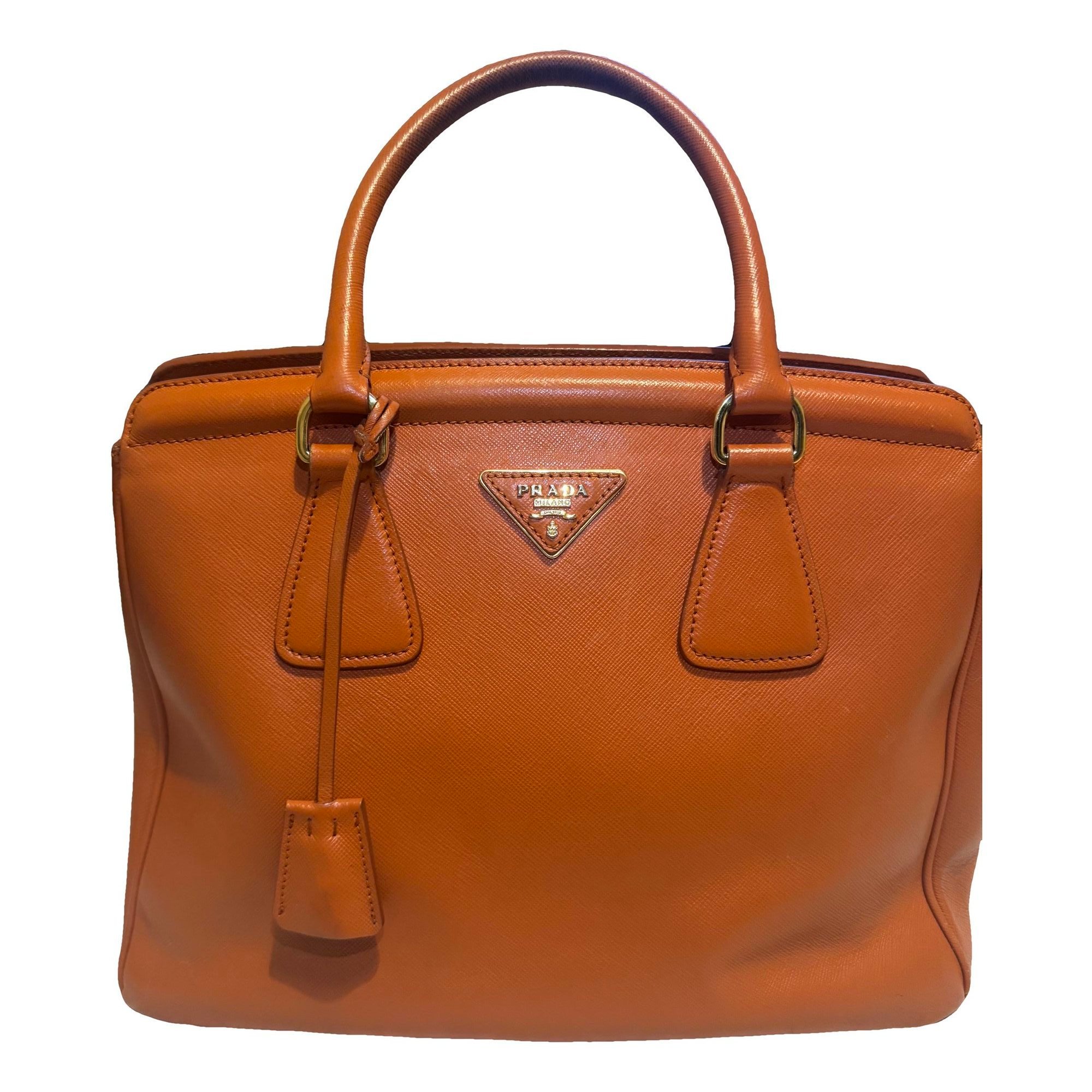 Pyramid leather handbag