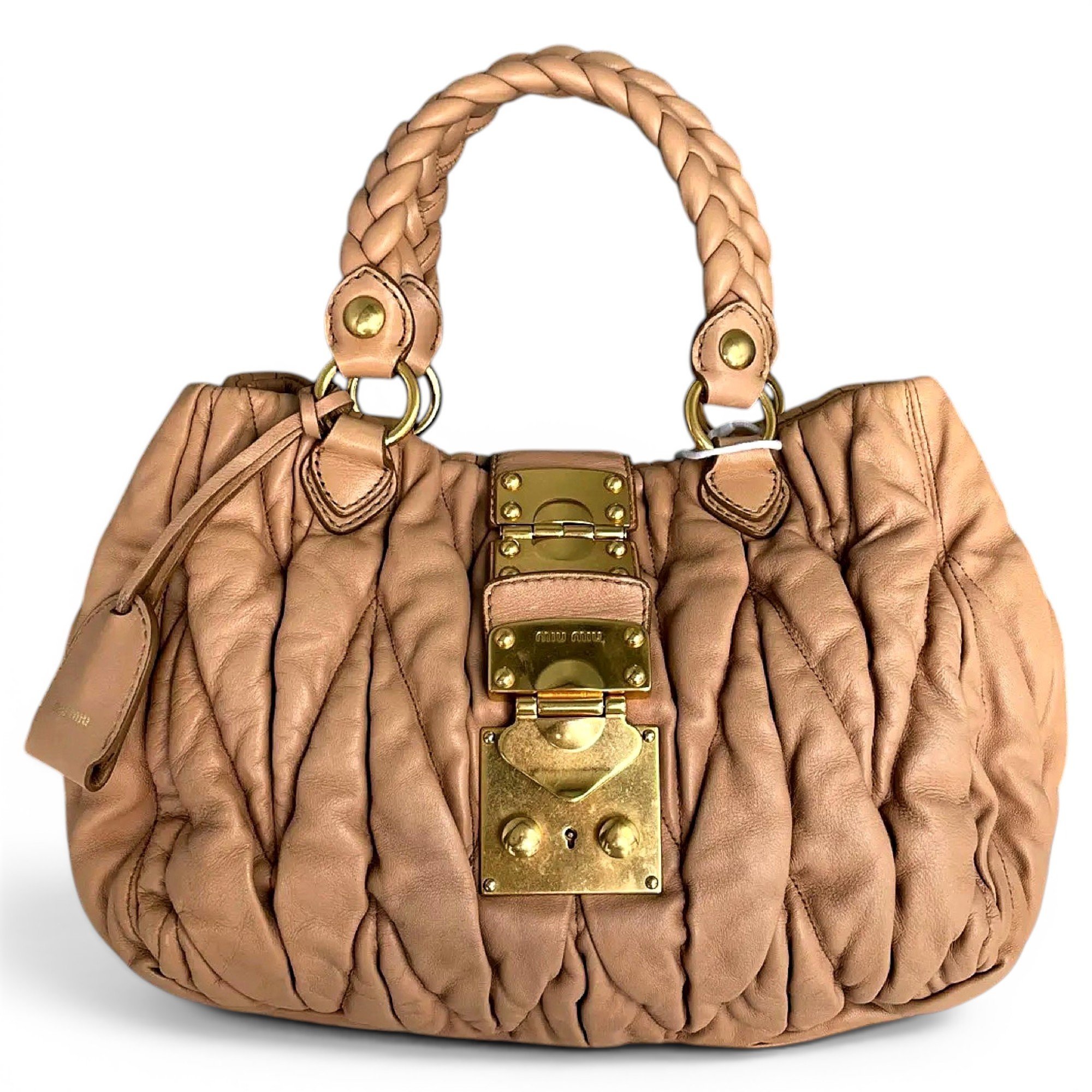 Coffer leather handbag