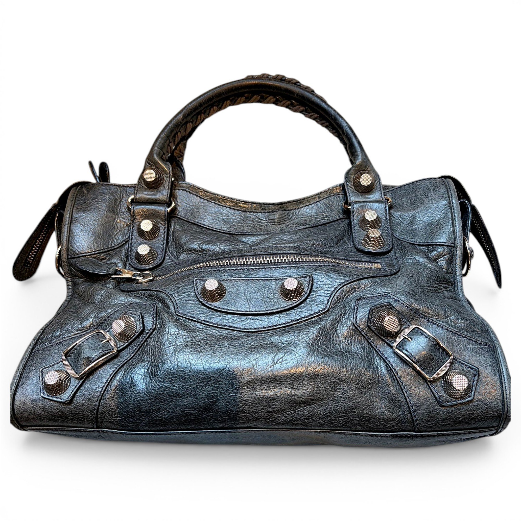 City leather handbag