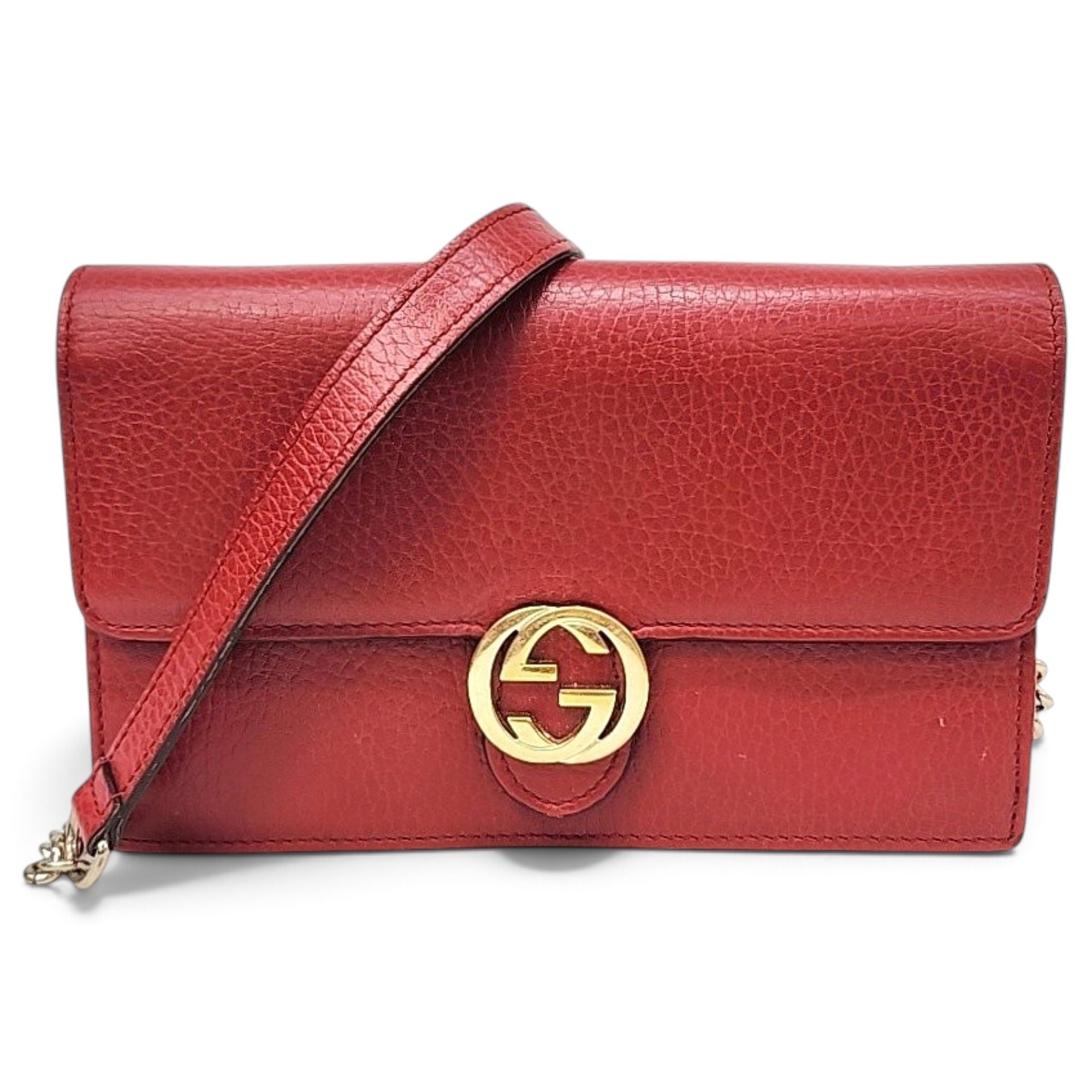 Interlocking leather crossbody bag