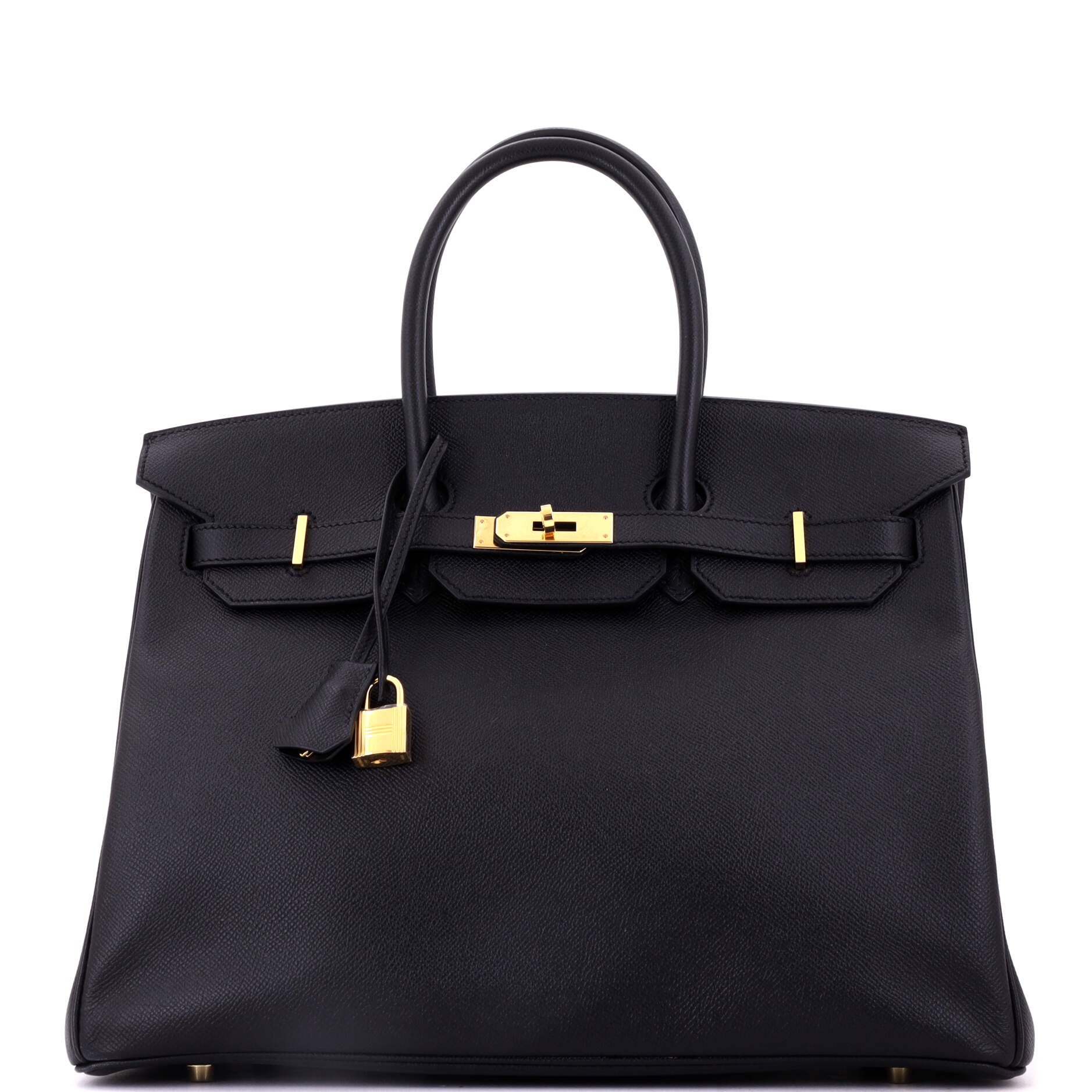 Birkin Handbag Noir Epsom with Gold Hardware 35