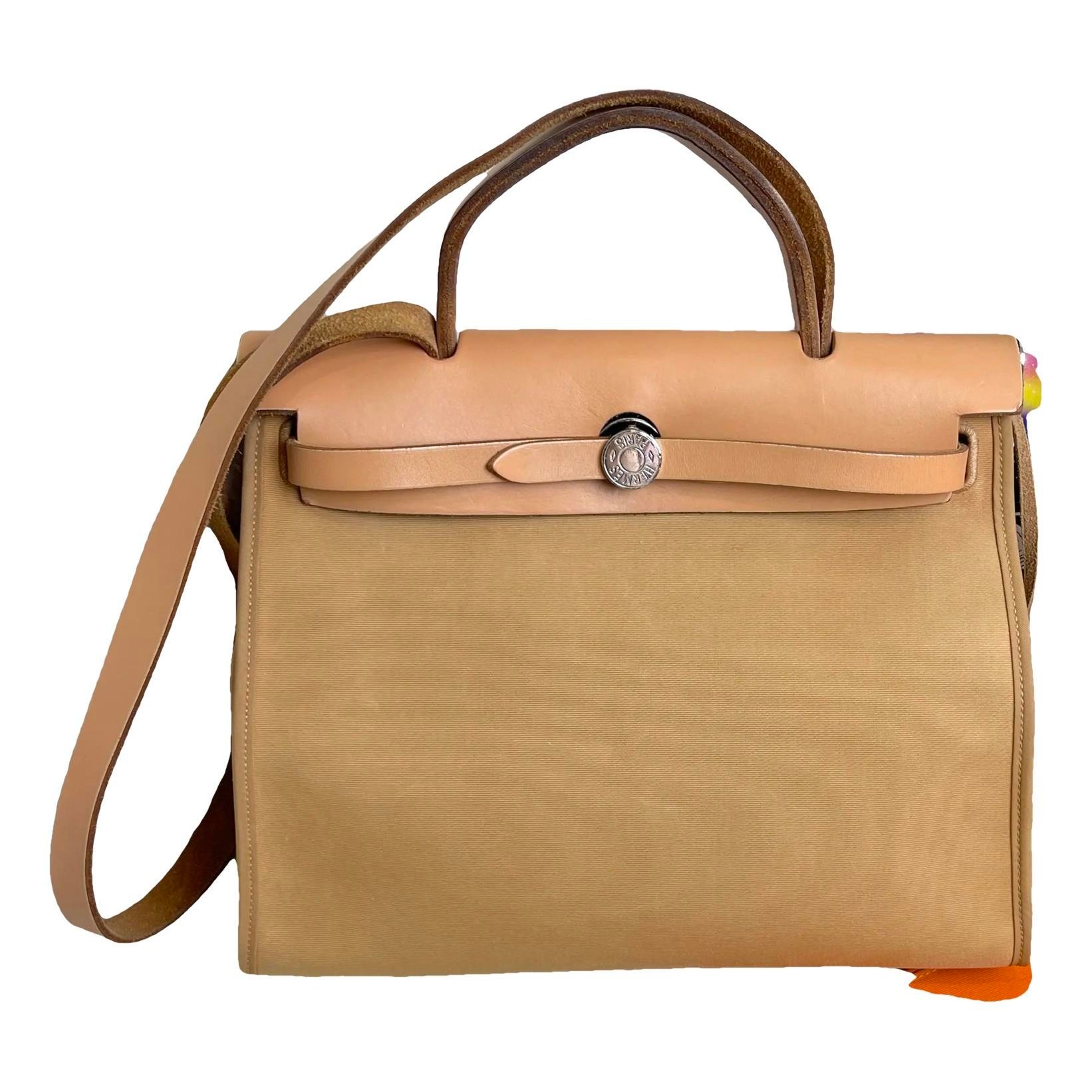 Hermes Herbag cloth handbag