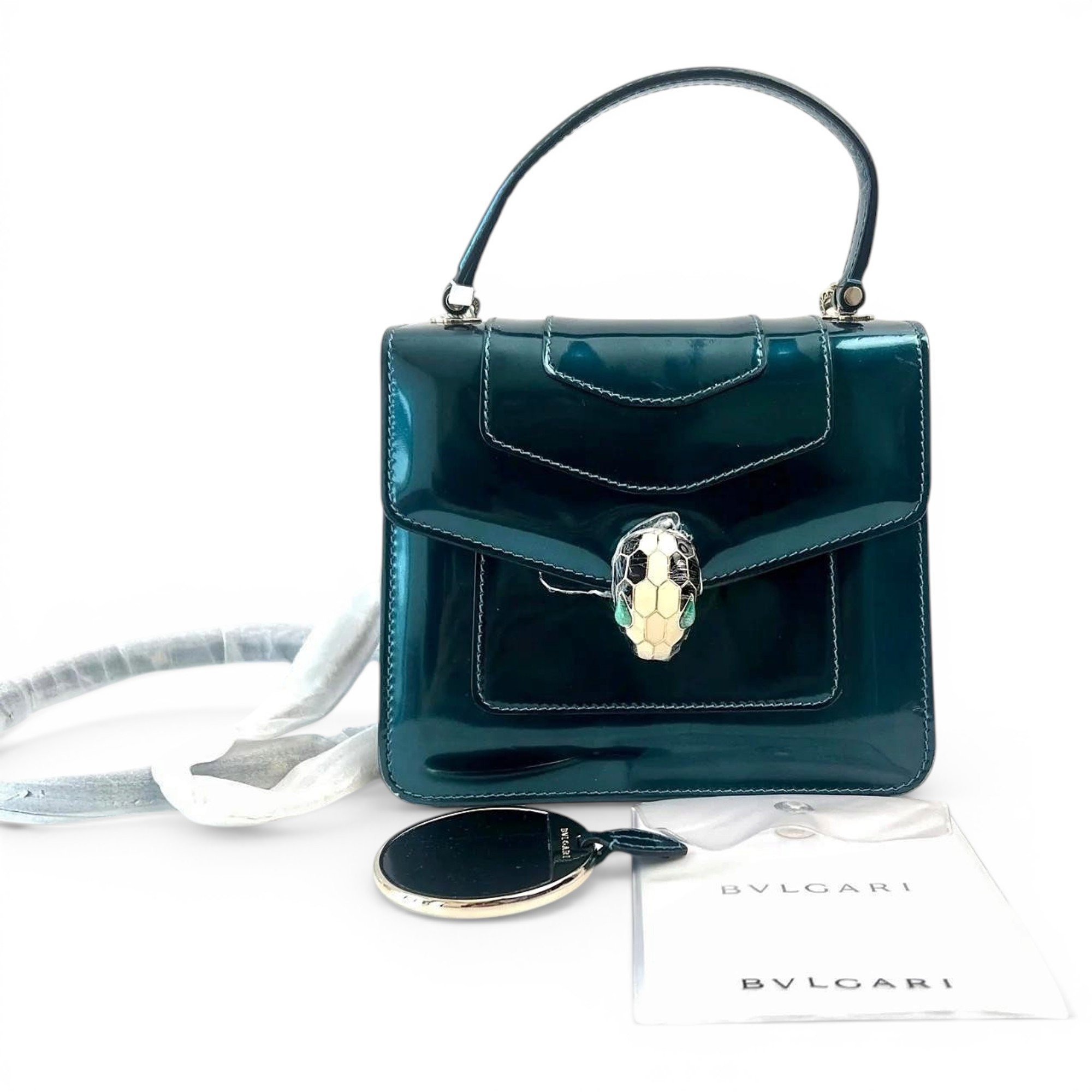 Patent leather handbag
