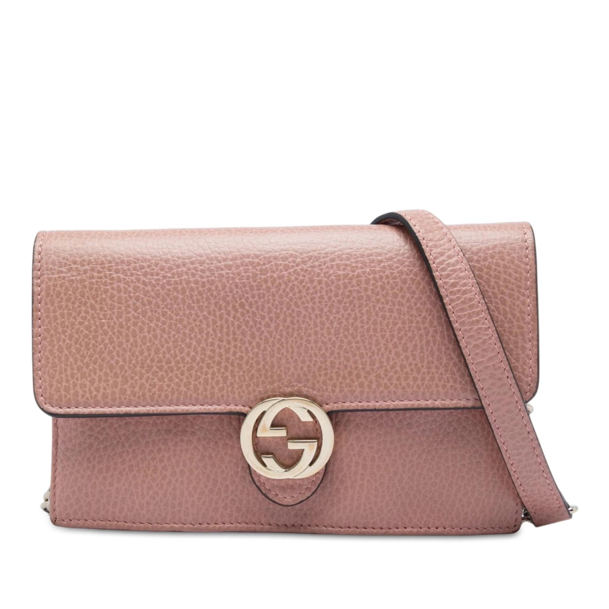 Interlocking leather handbag