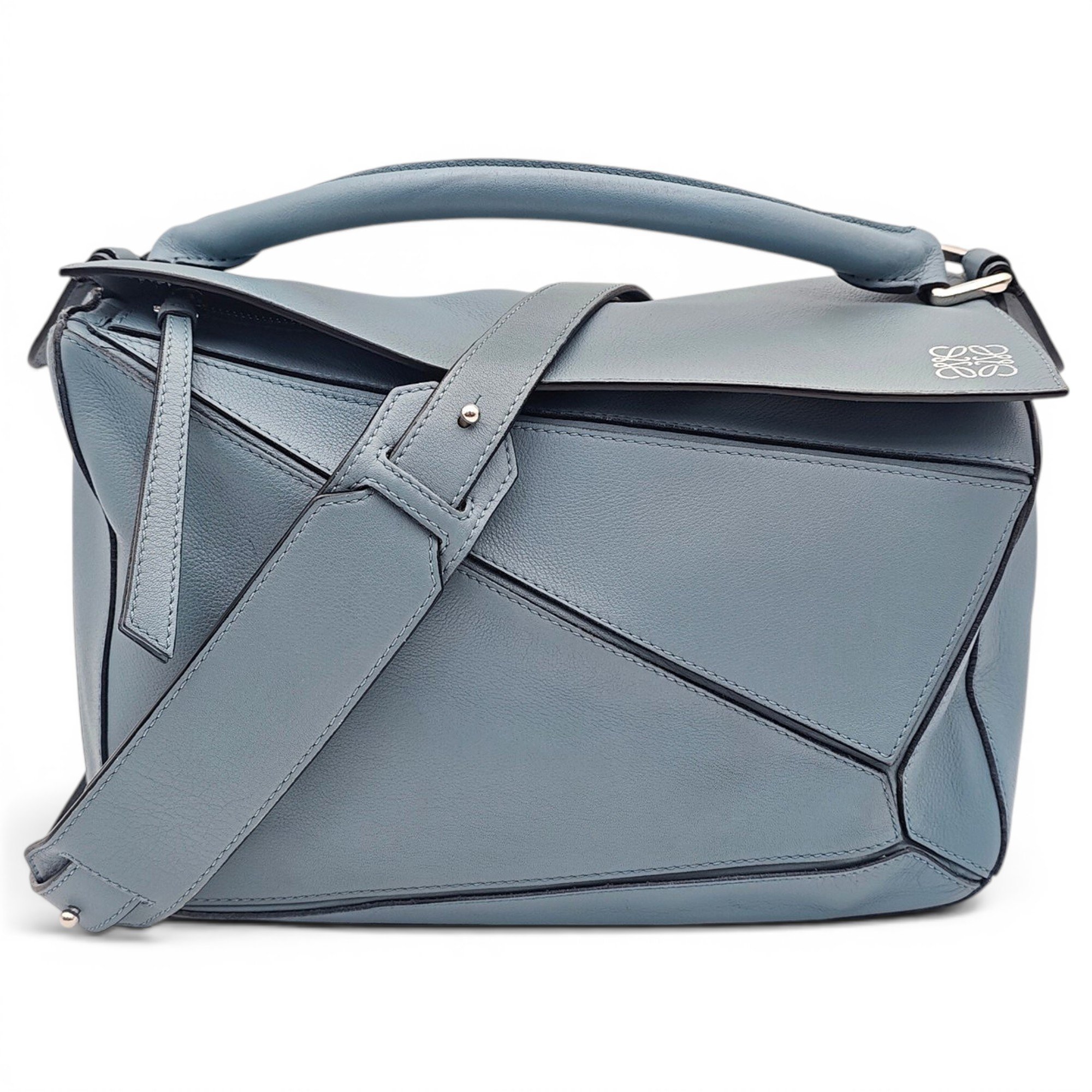 Puzzle leather handbag