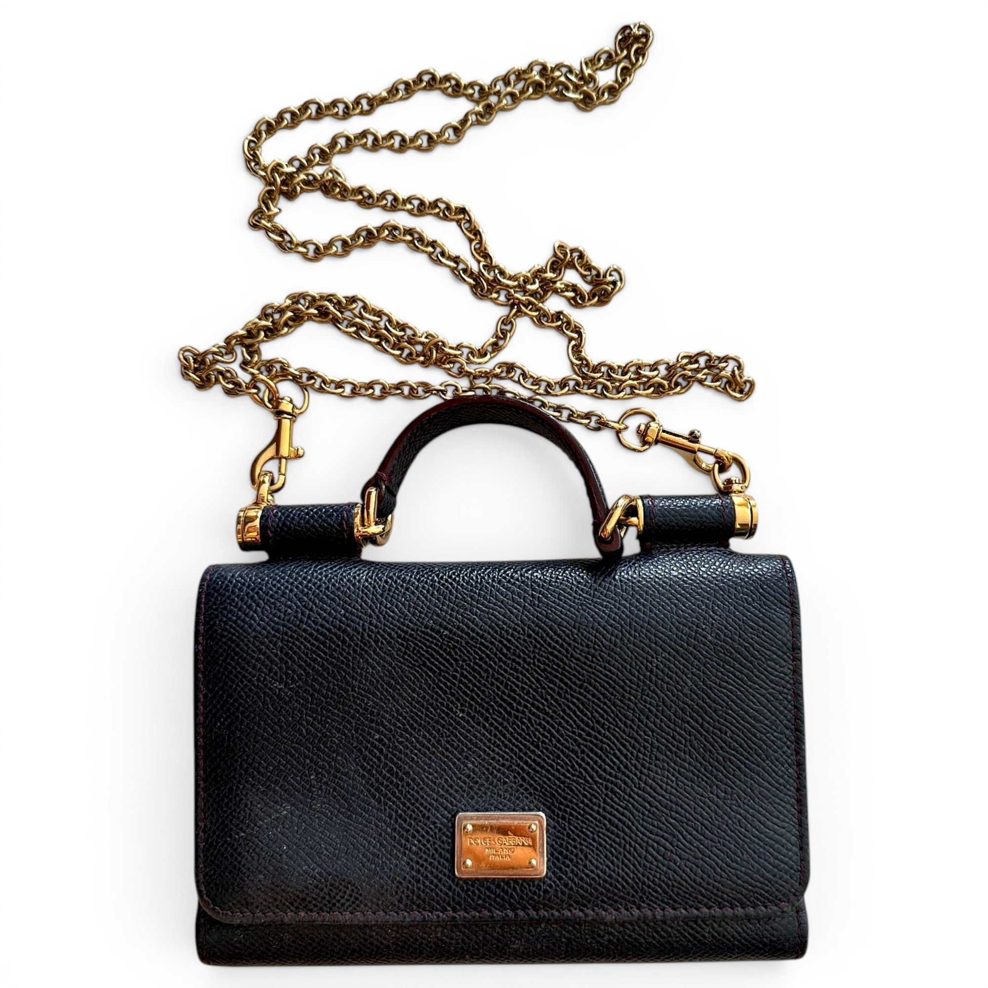 Dolce & Gabbana Sicily leather clutch bag